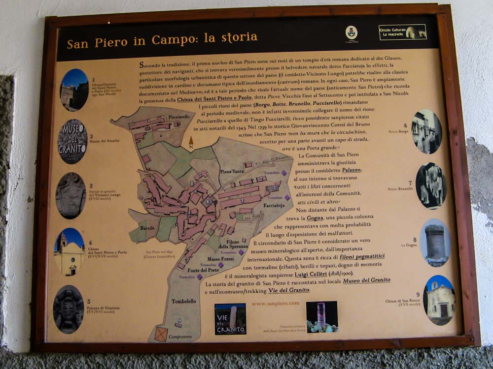 Карта Сан Пьеро с указанием расположения достопримечательностей